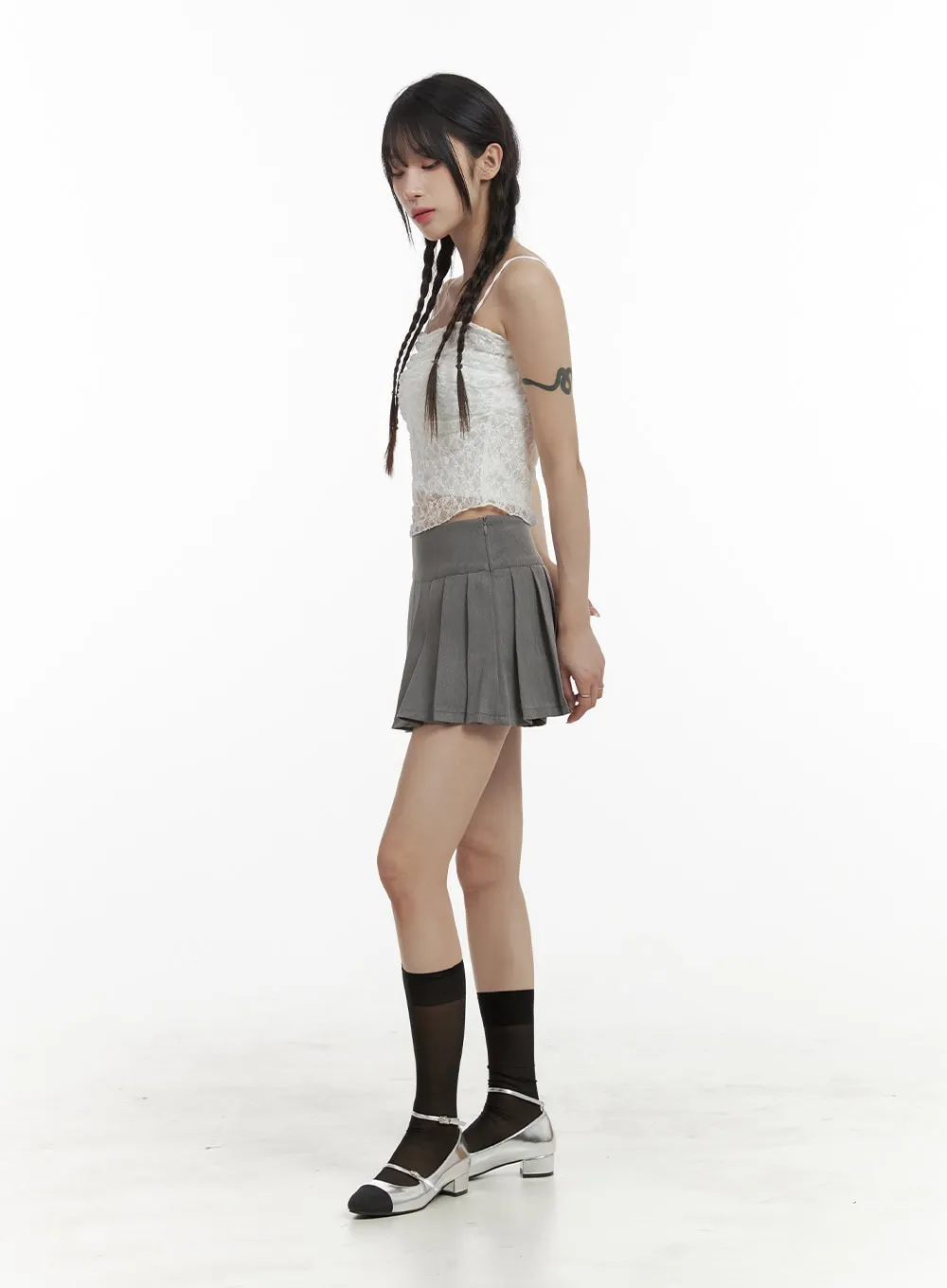 Pleated Mini Skorts OA425 sold by Lewkin product image thumbnail 3