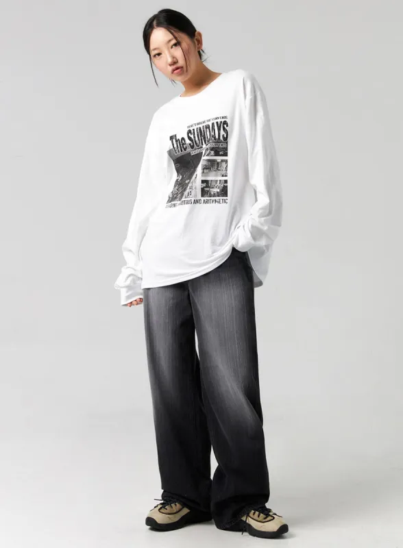 Washed Wide-Leg Jeans CG327 sold by Lewkin