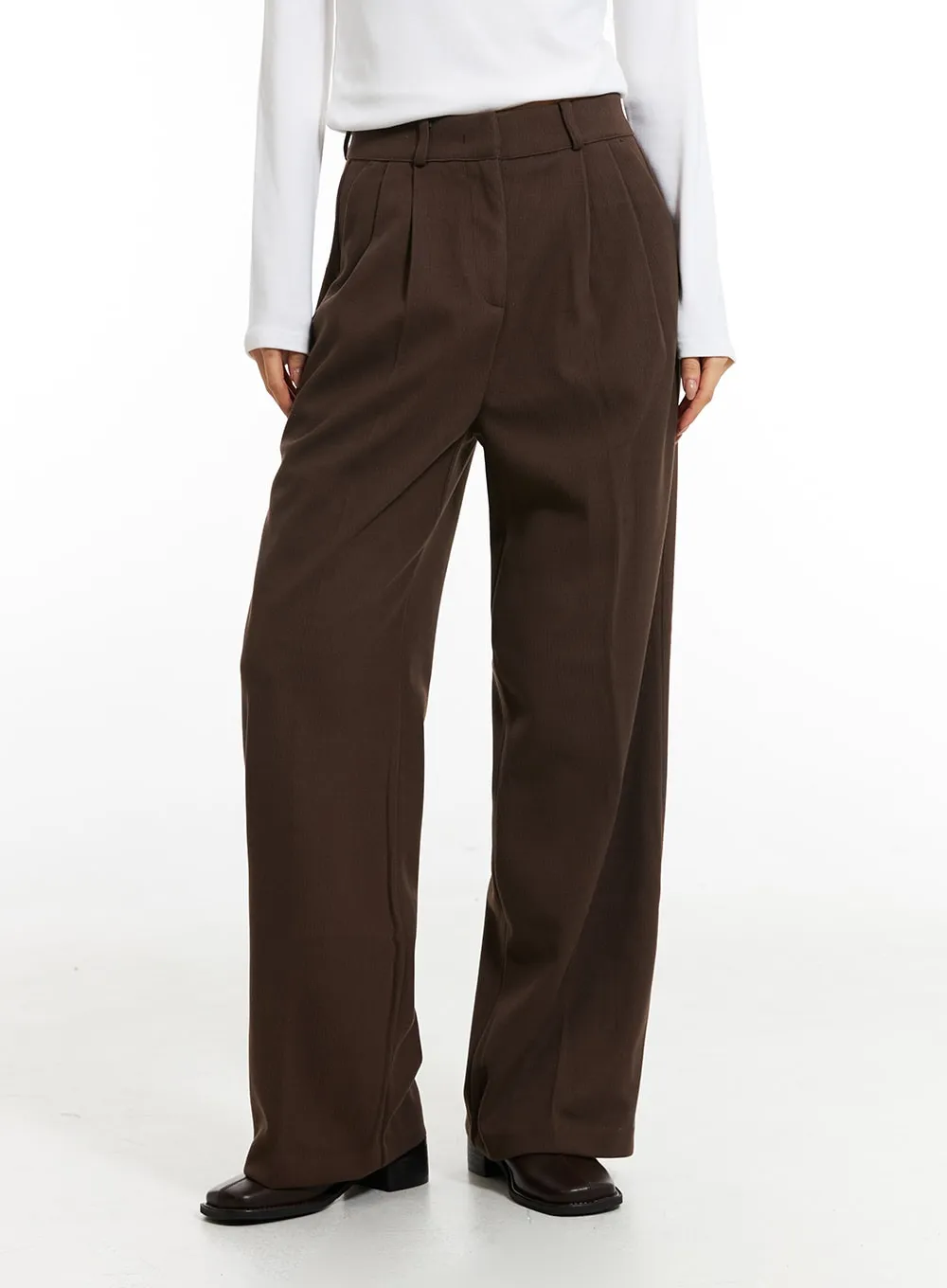 Pintuck Wide-Leg Pants IN308 sold by Lewkin product image thumbnail 2