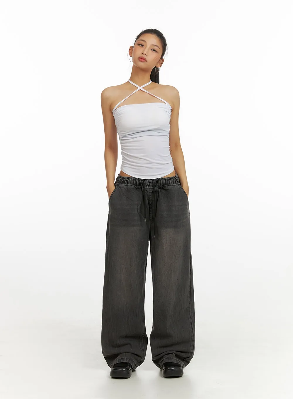 Banding Baggy Jeans IU412 sold by Lewkin product image thumbnail 3