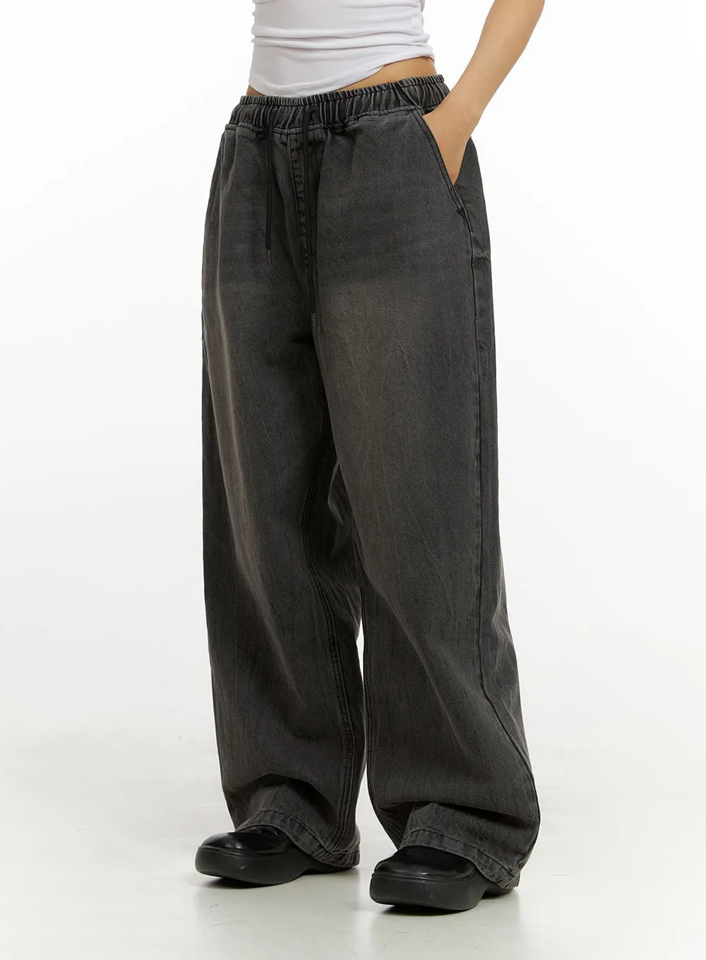 Banding Baggy Jeans IU412 sold by Lewkin product image thumbnail 4