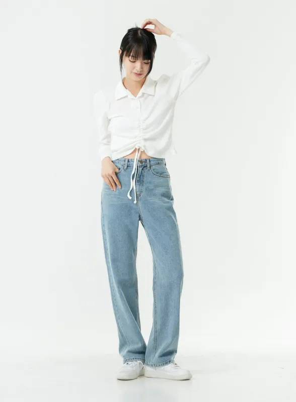 Washed Light Blue Maxi Jeans OS01 sold by Lewkin