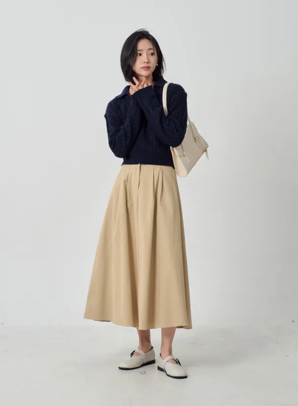A-Line Maxi Skirt OF301 sold by Lewkin