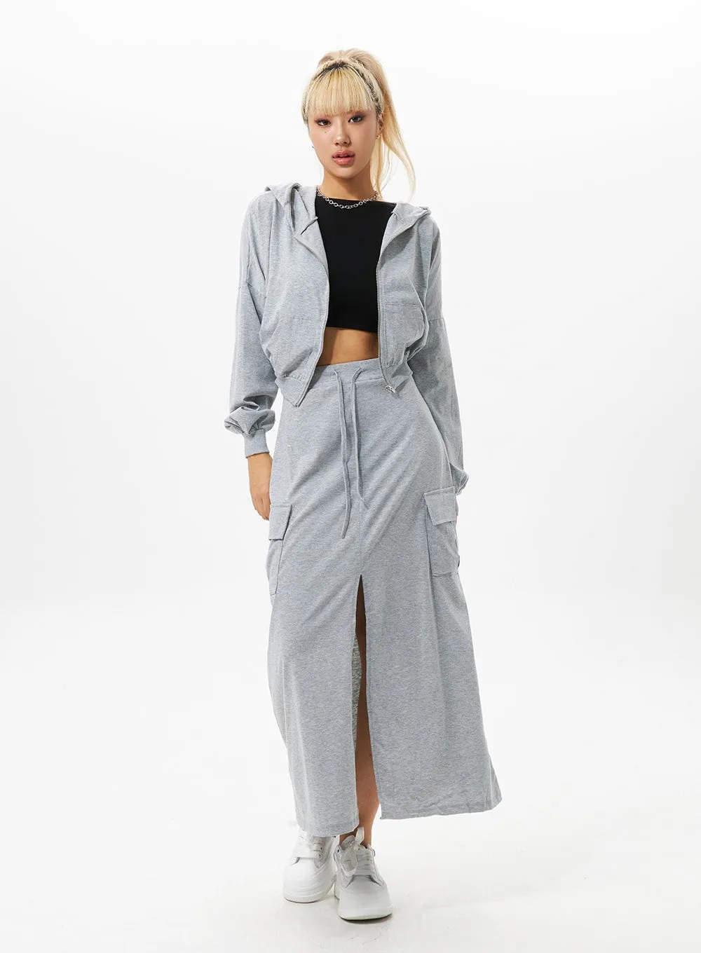 Crop Hoodie Zip-Up IO326 sold by Lewkin product image thumbnail 5