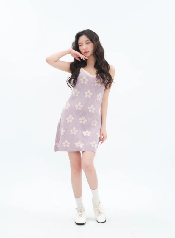 Sleeveless Flower Print Mini Dress BA28 sold by Lewkin