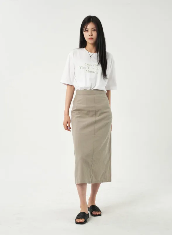 Linen Blend Maxi Skirt OY302 sold by Lewkin
