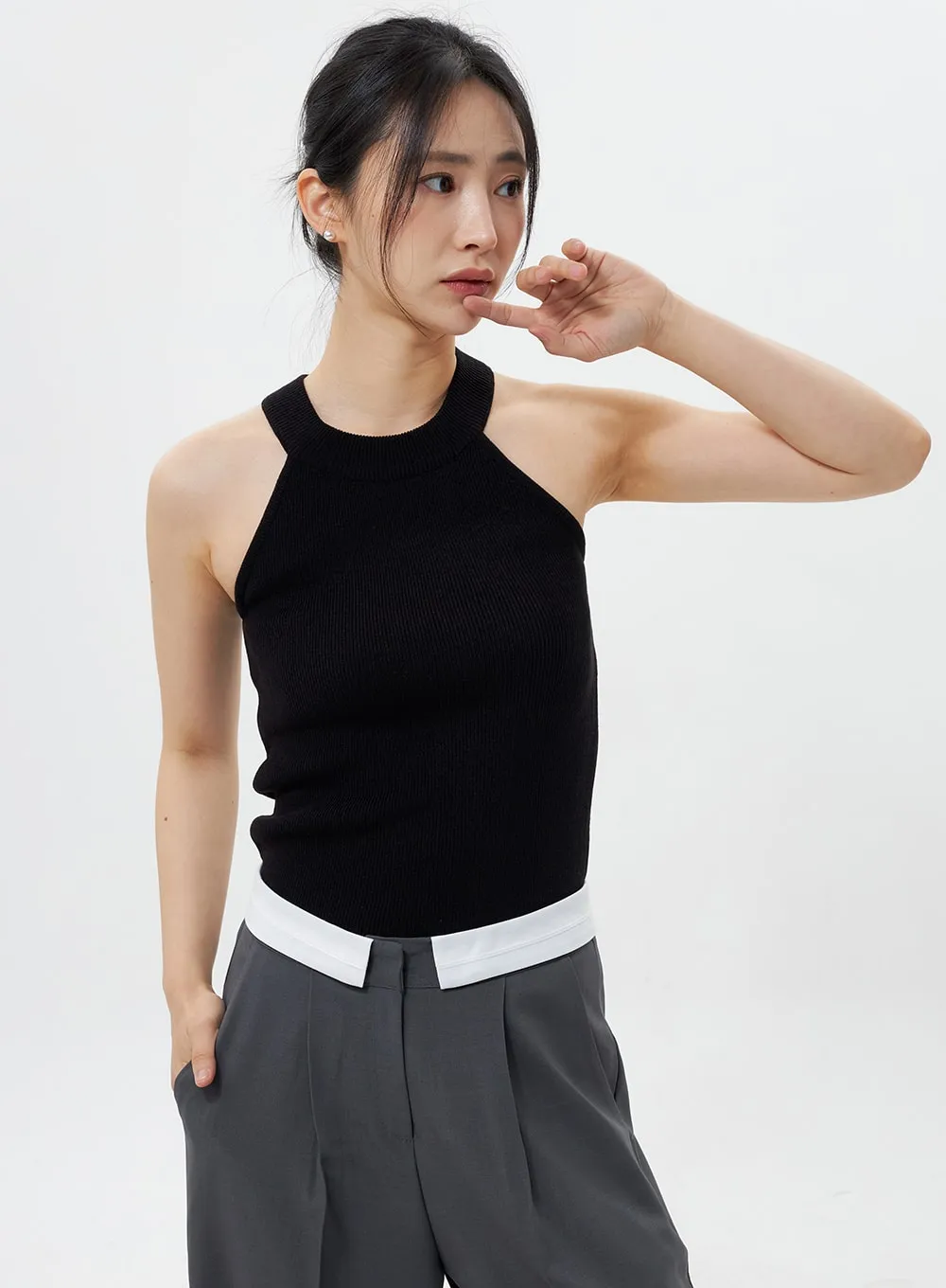 Halter Neck Knit Top OY308 sold by Lewkin product image thumbnail 5