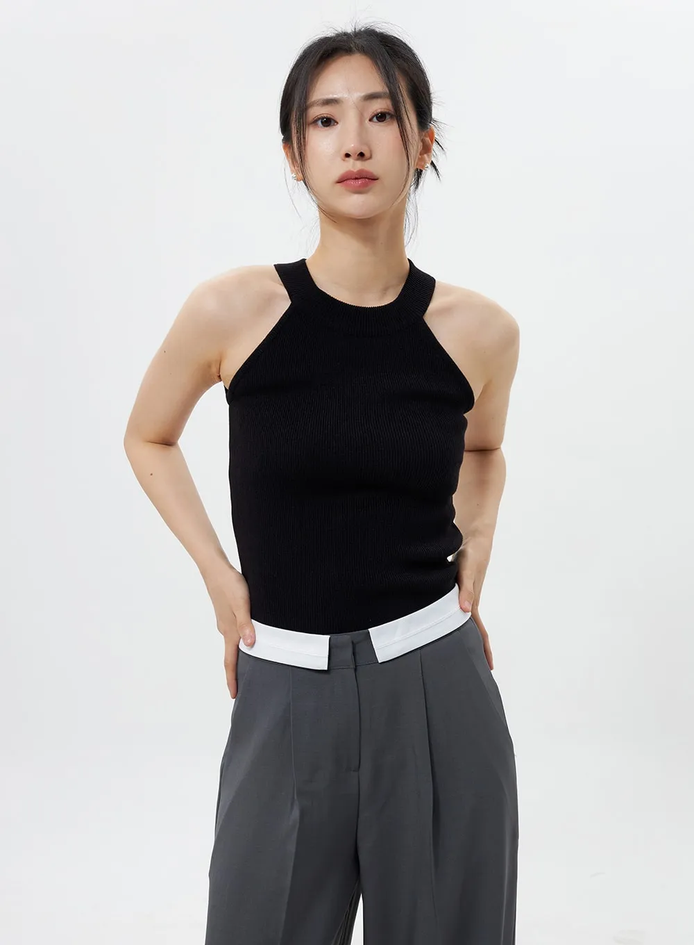 Halter Neck Knit Top OY308 sold by Lewkin