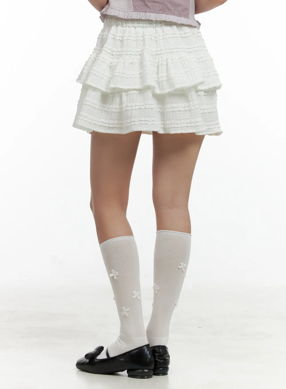 Textured Ruffle Mini Skirt OL402 sold by Lewkin product image thumbnail 5