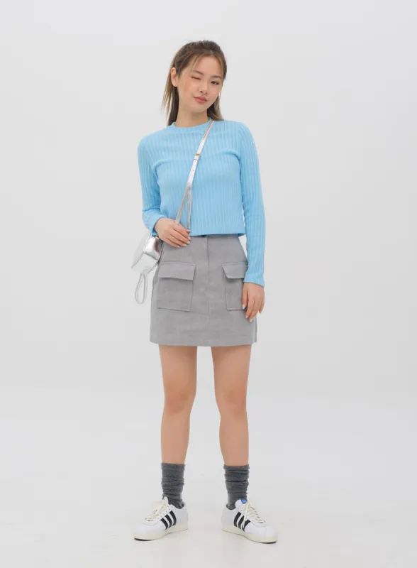 Ribbed Long Sleeve Crop Top M4 sold by Lewkin