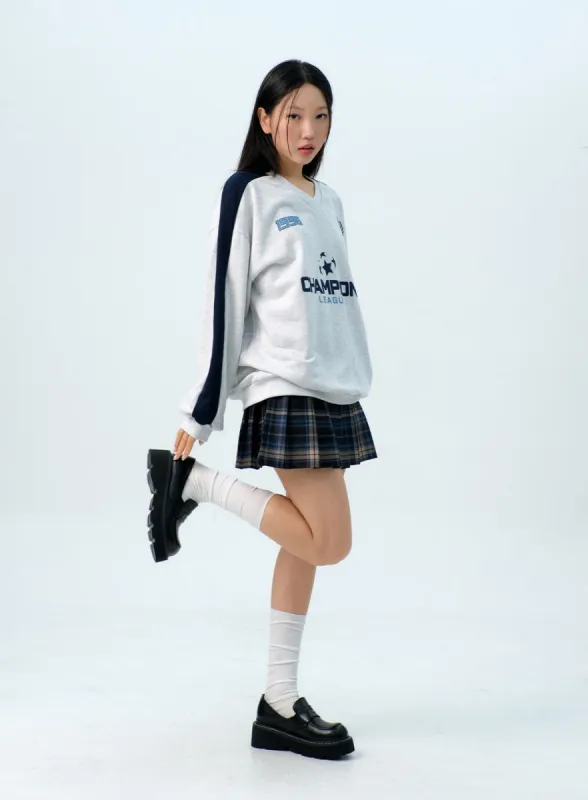 Check Pleated Mini Skirt IG312 sold by Lewkin