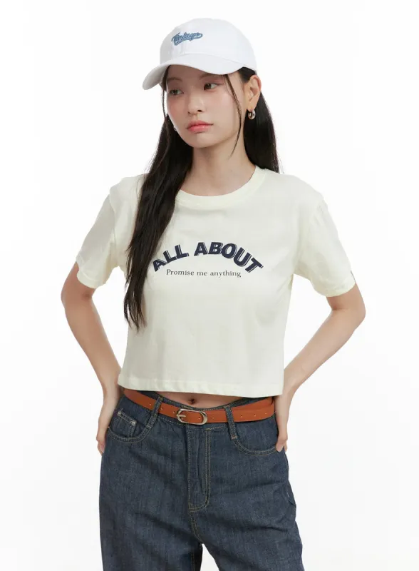 Soft Cotton Graphic Crop Tee OL416 sold by Lewkin