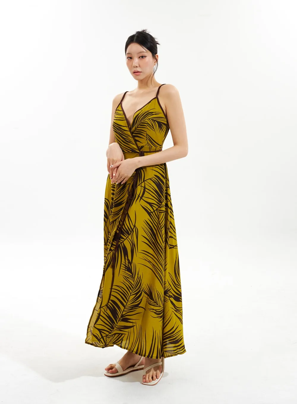 V-Neck Wrapped Maxi Dress IU308 sold by Lewkin product image thumbnail 4