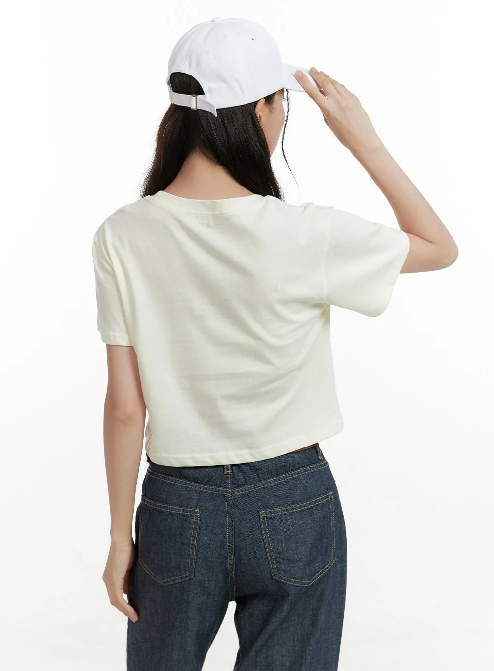 Soft Cotton Graphic Crop Tee OL416 sold by Lewkin product image thumbnail 5