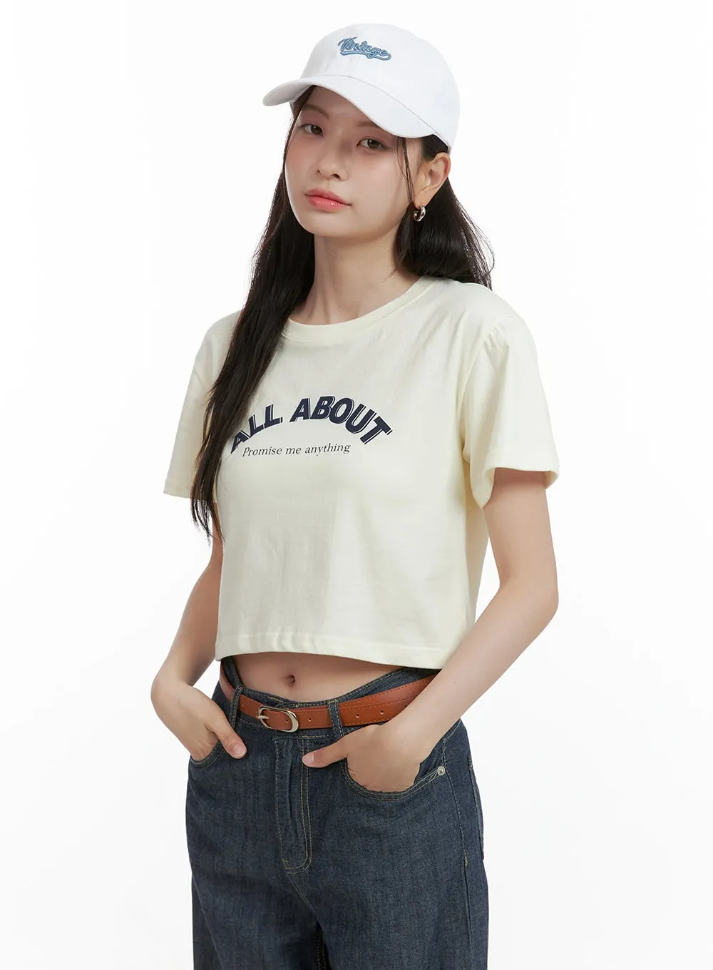 Soft Cotton Graphic Crop Tee OL416 sold by Lewkin product image thumbnail 4