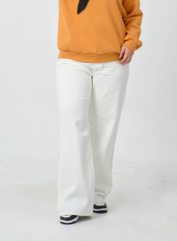 Plus Straight Leg Baggy Cotton Pants ID27 sold by Lewkin