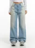 Mid Waist Wide Leg Pocket Jeans CJ425 sold by Lewkin