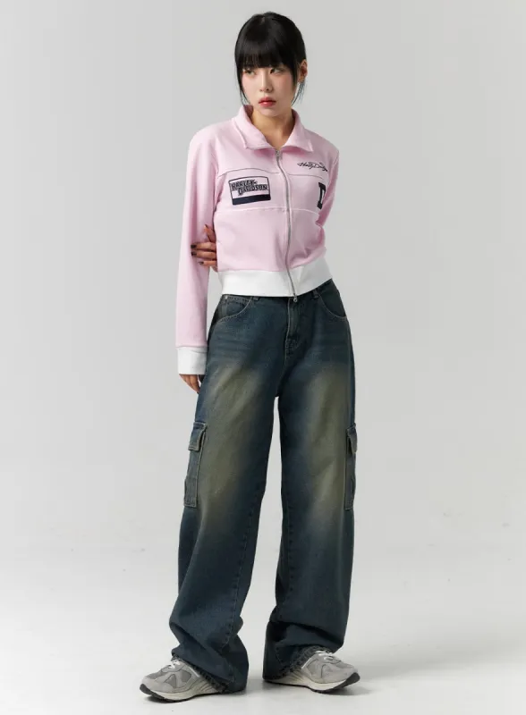 Vintage Wash Cargo Jeans CS314 sold by Lewkin