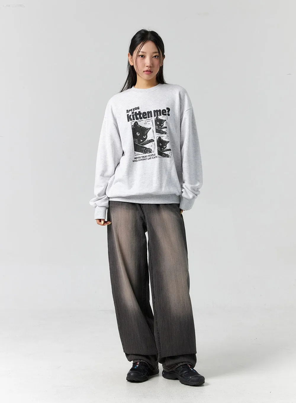 Vintage Wash Wide Leg Jeans CS303 sold by Lewkin product image thumbnail 3