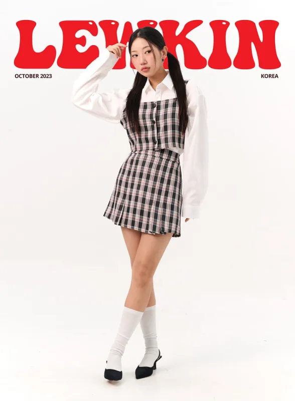 Slim Check Pleated Mini Skirt IO317 sold by Lewkin