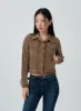 Cotton Blend Button Cropped Jacket CJ303 sold by Lewkin