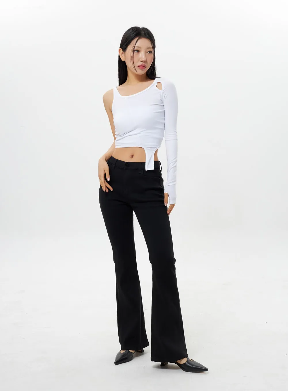 Slim Fit Bootcut Pants IY311 sold by Lewkin product image thumbnail 3