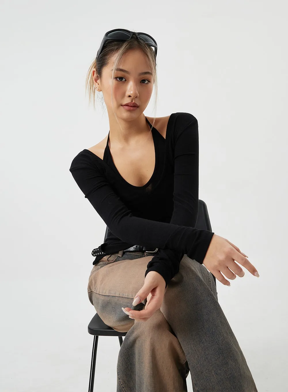 Layered Cropped Top Set CM303 sold by Lewkin