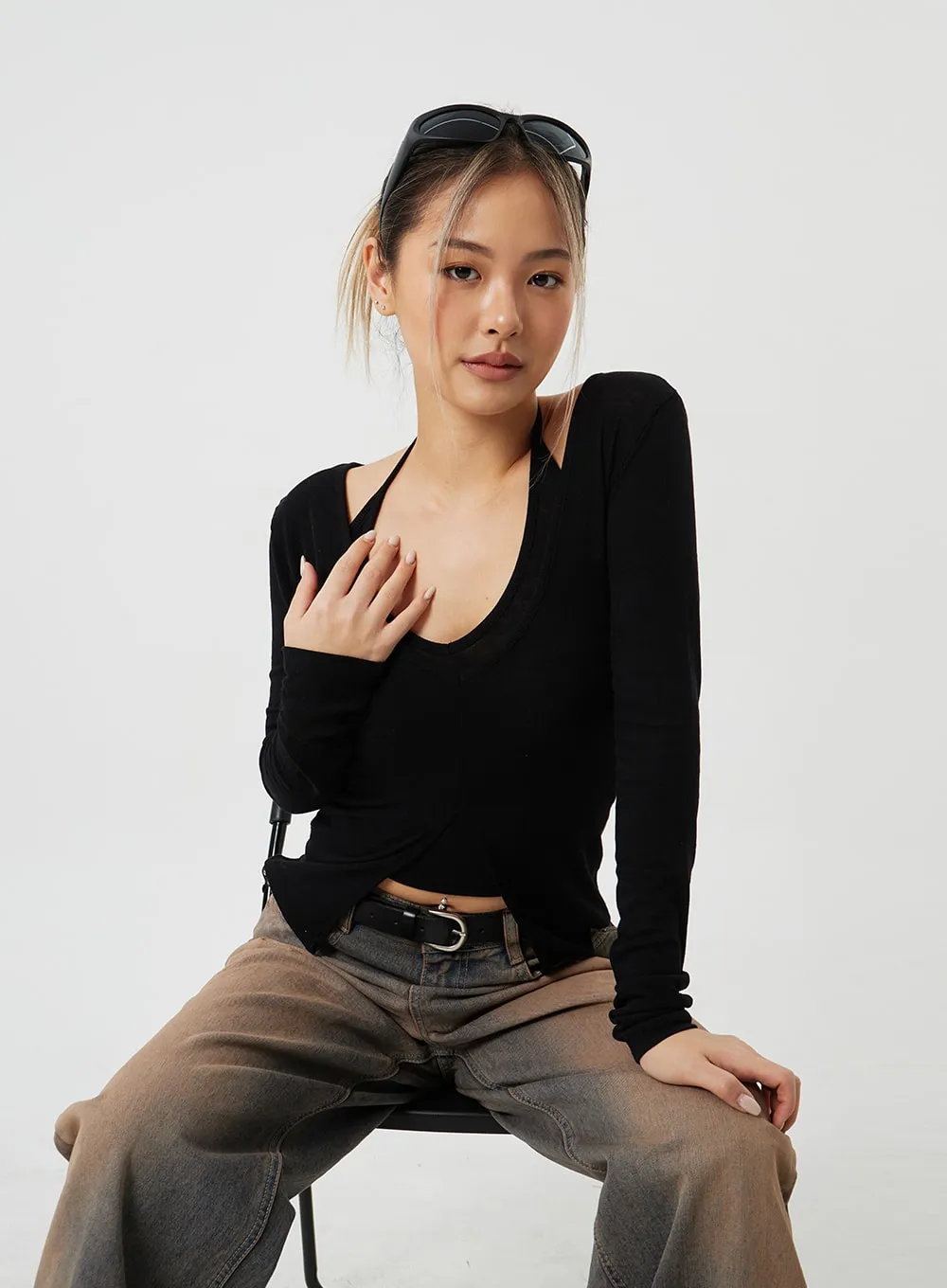 Layered Cropped Top Set CM303 sold by Lewkin product image thumbnail 2
