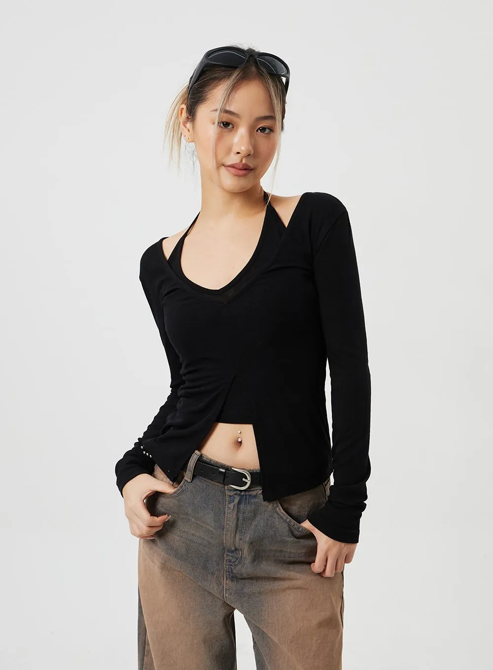 Layered Cropped Top Set CM303 sold by Lewkin product image thumbnail 5