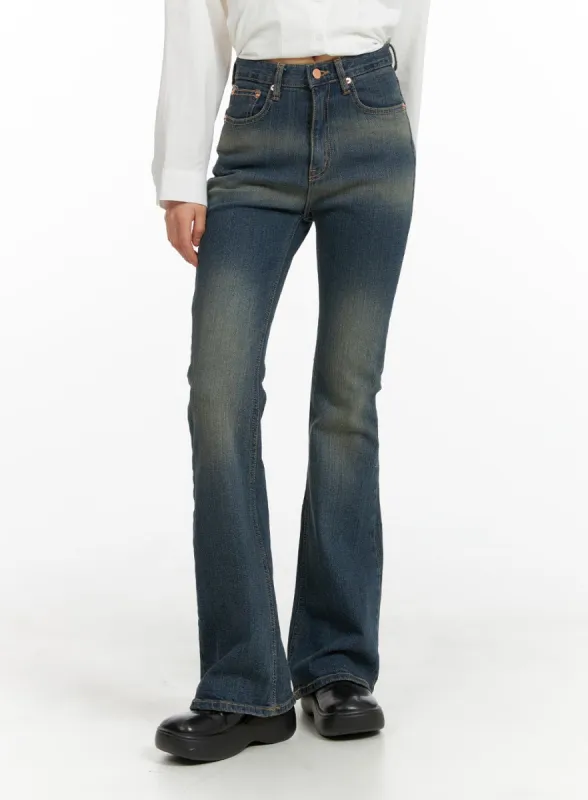 Washed Flared Jeans CM413 sold by Lewkin