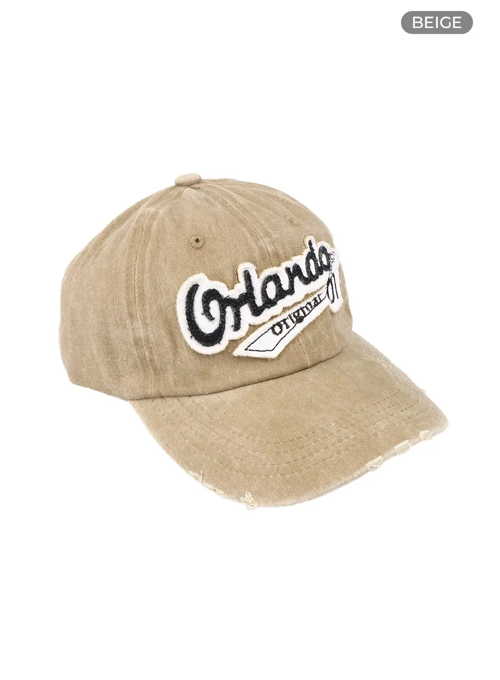 Distressed Embroidered Lettering Cap CY408 sold by Lewkin product image thumbnail 5