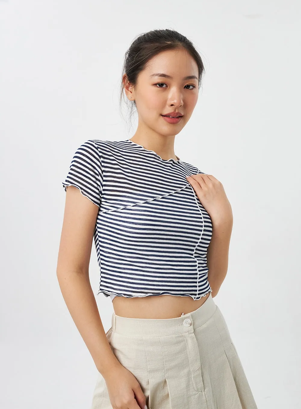 Stripe Wavy Tee CY309 sold by Lewkin product image thumbnail 2