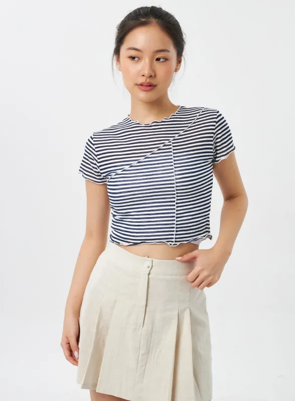 Stripe Wavy Tee CY309 sold by Lewkin