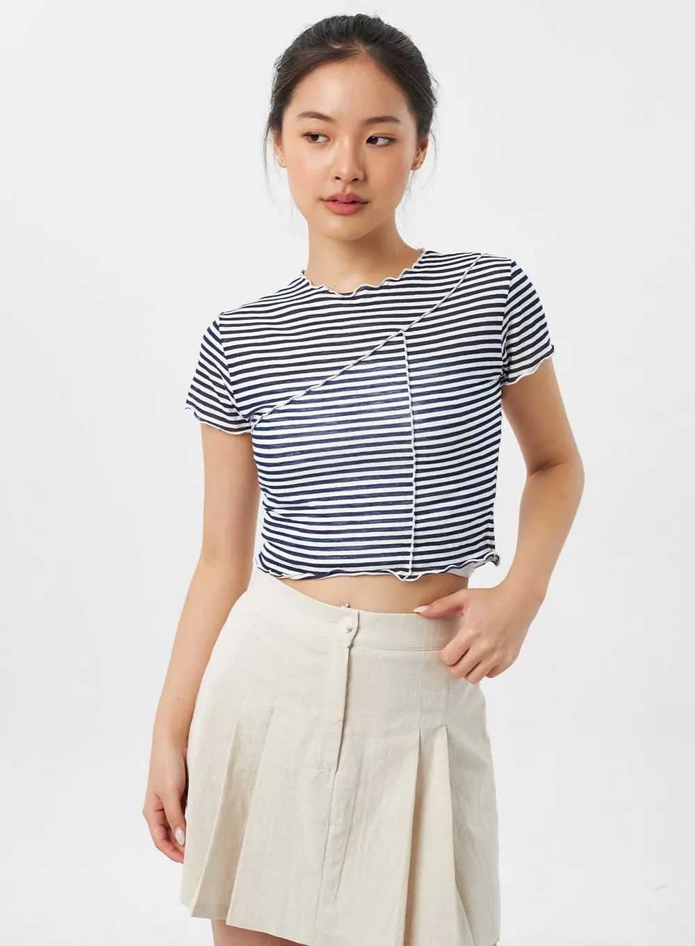 Stripe Wavy Tee CY309 sold by Lewkin