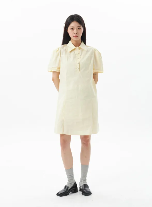 Wide Mini Shirt Dress OU319 sold by Lewkin