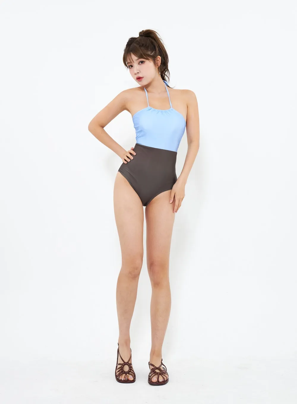 Two Color Swimsuit IU301 sold by Lewkin product image thumbnail 2