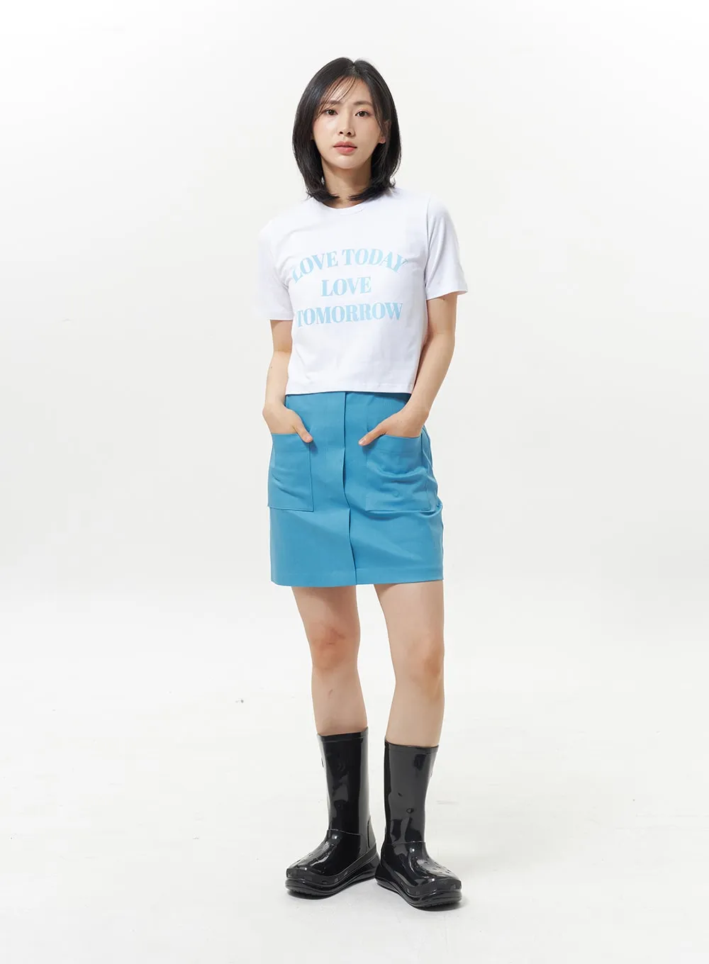 Love Graphic Cropped Tee OY326 sold by Lewkin