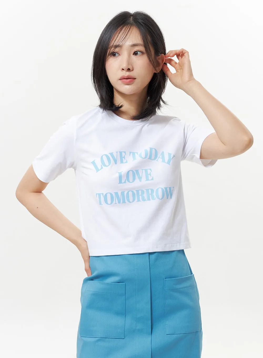 Love Graphic Cropped Tee OY326 sold by Lewkin product image thumbnail 3