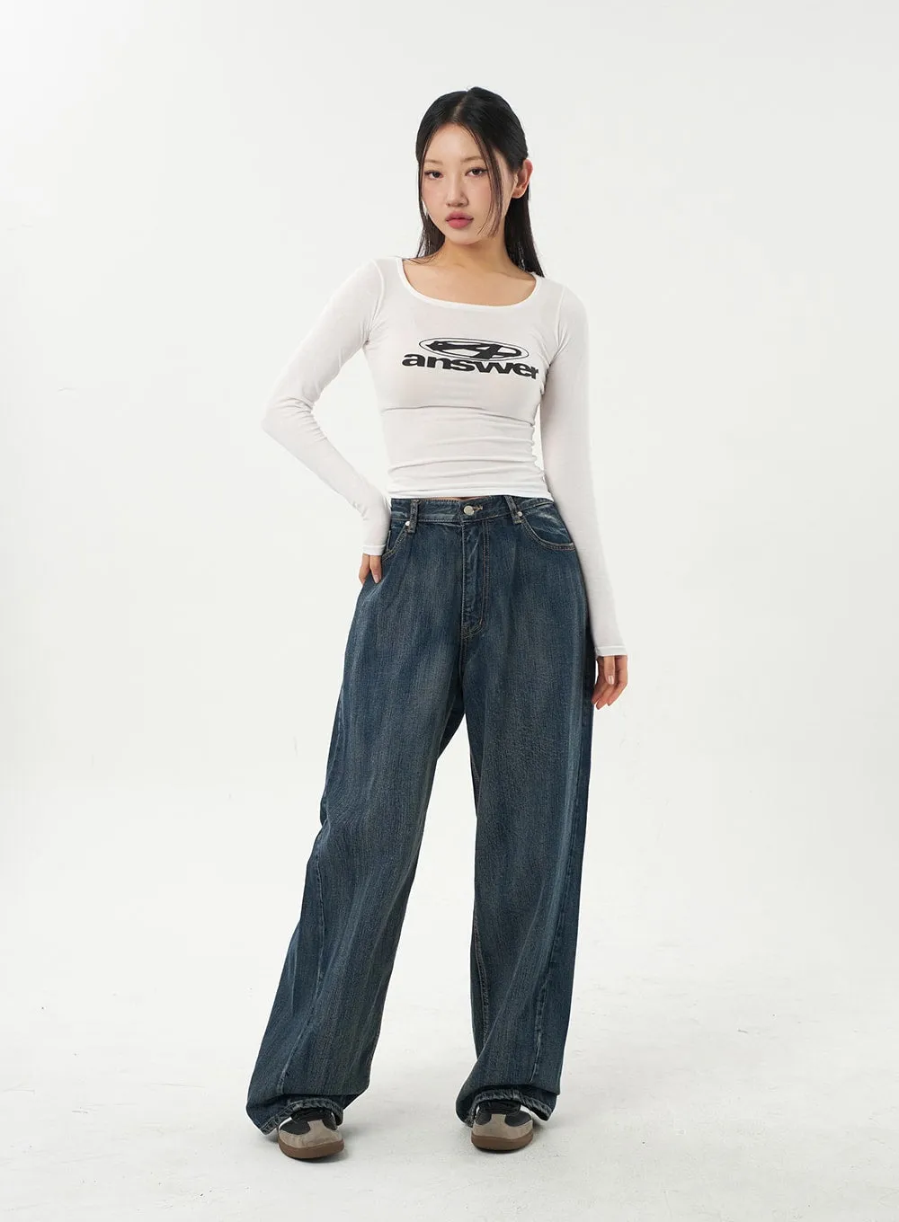 Scoop Neck Graphic Top CA325 sold by Lewkin product image thumbnail 4