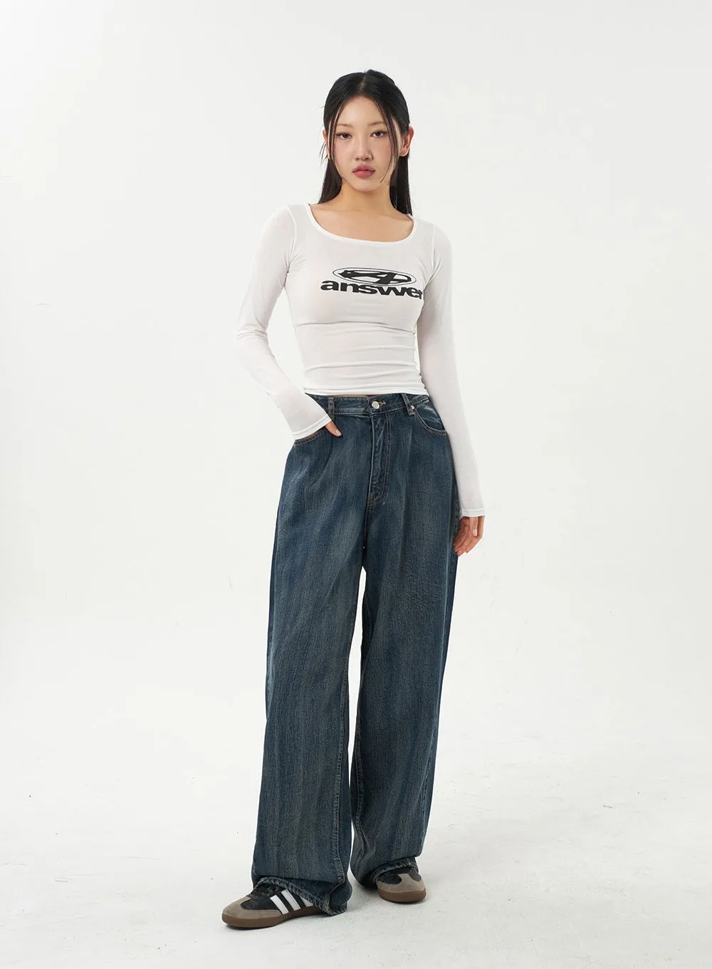 Scoop Neck Graphic Top CA325 sold by Lewkin product image thumbnail 3