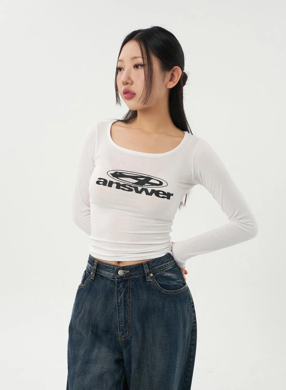 Scoop Neck Graphic Top CA325 sold by Lewkin product image thumbnail 5