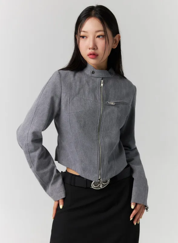 Collarless Slim Fit Jacket CS308 sold by Lewkin