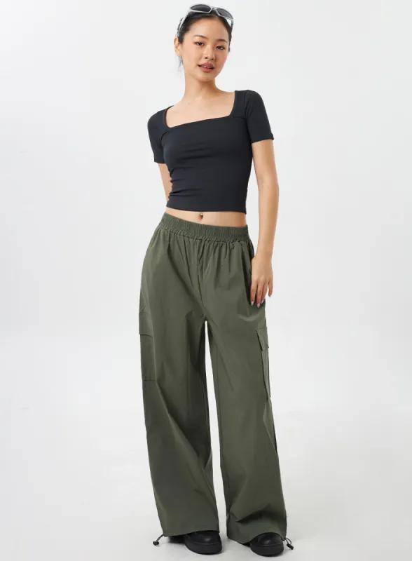 Wide Cargo Track Pants CY308 sold by Lewkin