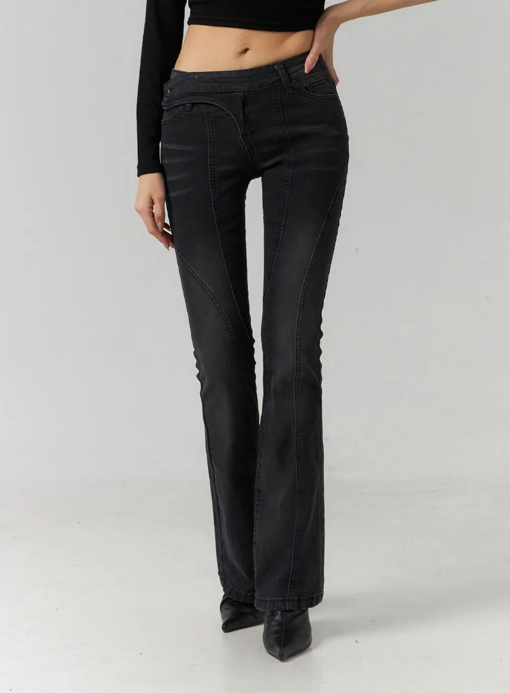 Low Rise Bootcut Jeans CD308 sold by Lewkin product image thumbnail 4