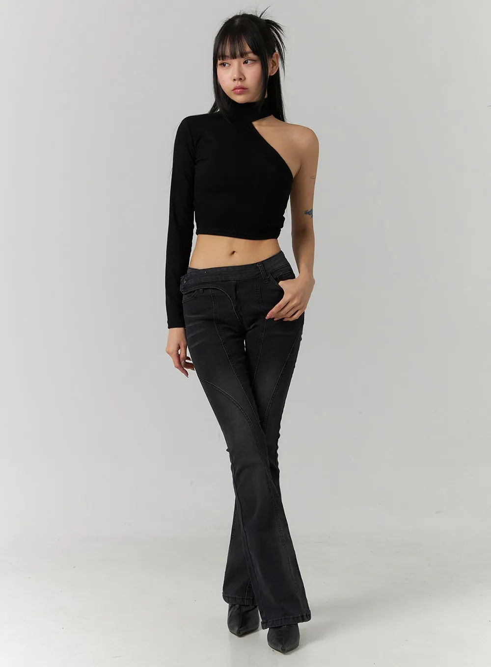 Low Rise Bootcut Jeans CD308 sold by Lewkin