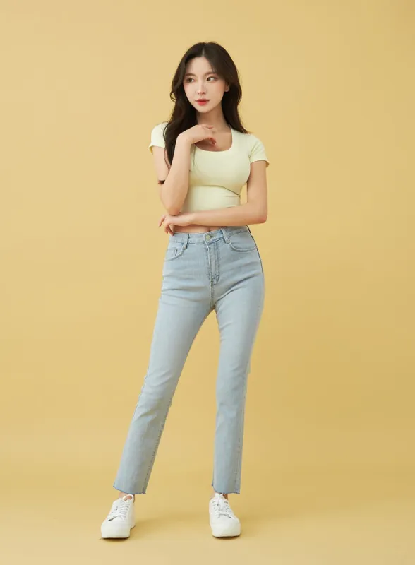 Ice Blue Skinny Jeans BU0807 sold by Lewkin