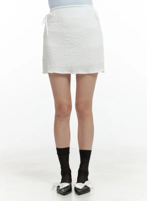 Side Ribbon Charm Mini Skirt OL416 sold by Lewkin