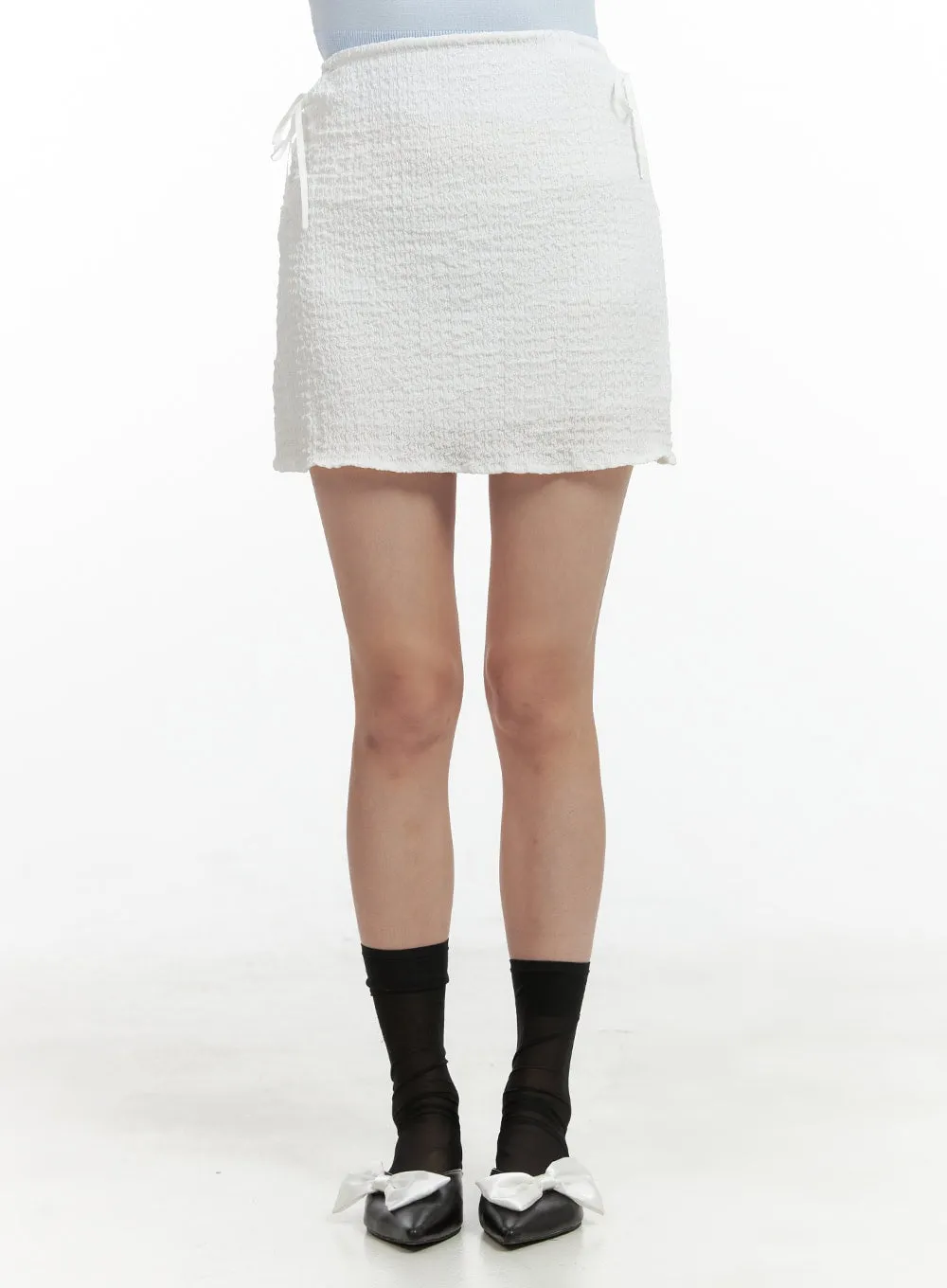 Side Ribbon Charm Mini Skirt OL416 sold by Lewkin