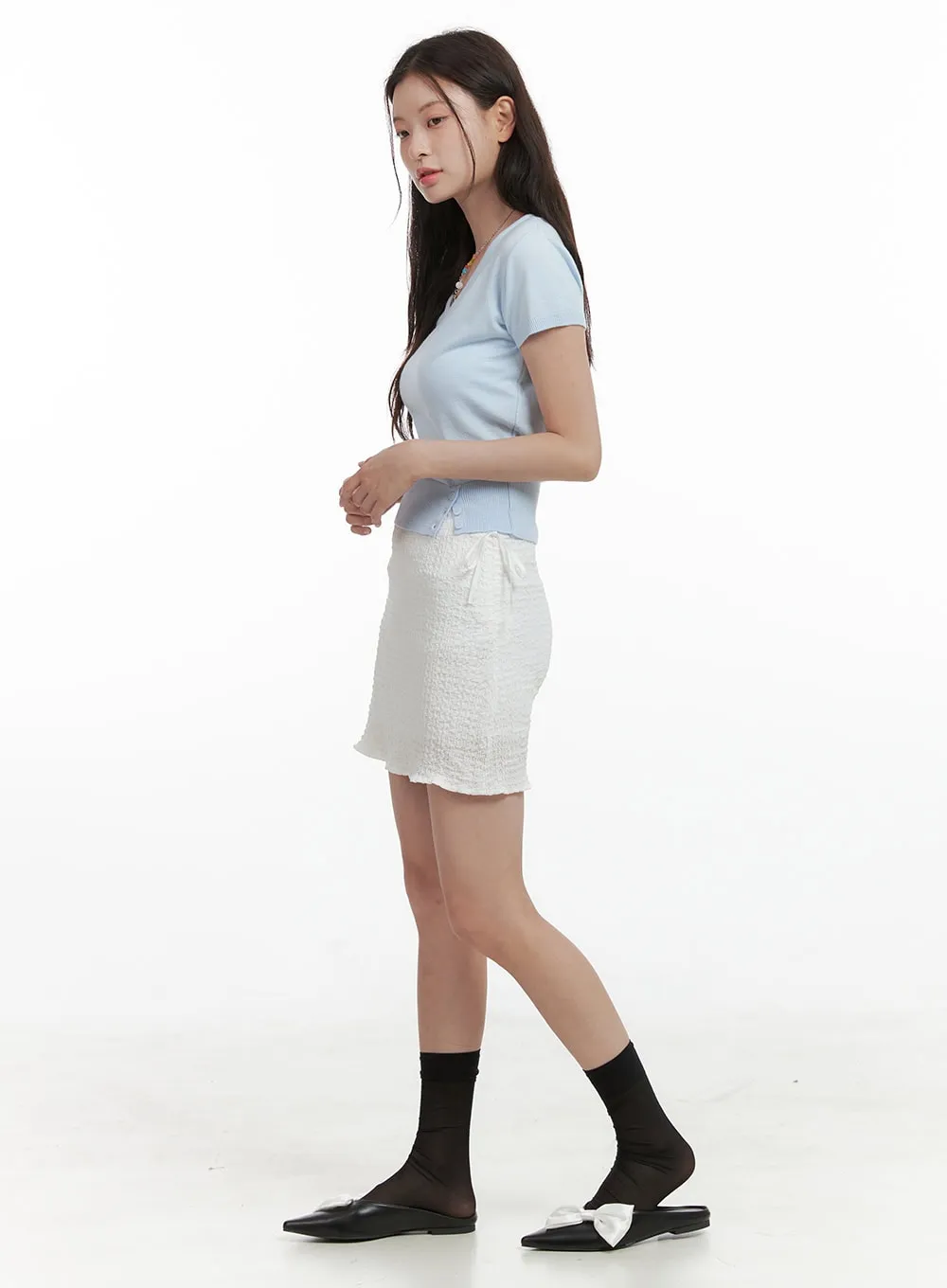 Side Ribbon Charm Mini Skirt OL416 sold by Lewkin product image thumbnail 4