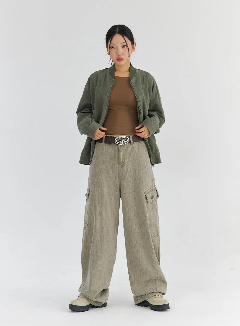 Loose Fit Bomber Jacket CS321 sold by Lewkin product image thumbnail 3